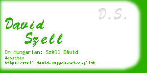 david szell business card